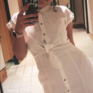 Anthropology linen button up Hamptons dress